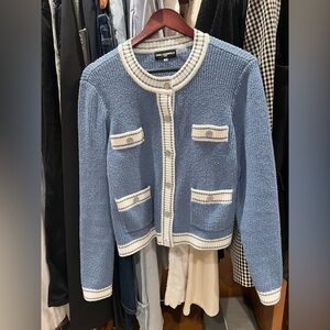 Karl Lagerfeld Striped Blue and White Knit